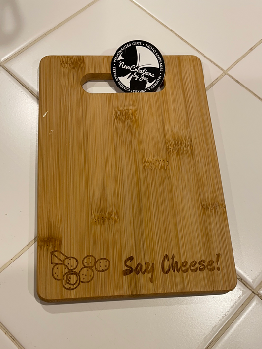 Bamboo Rectangle Cutting Board with Metal Cheese Cutter