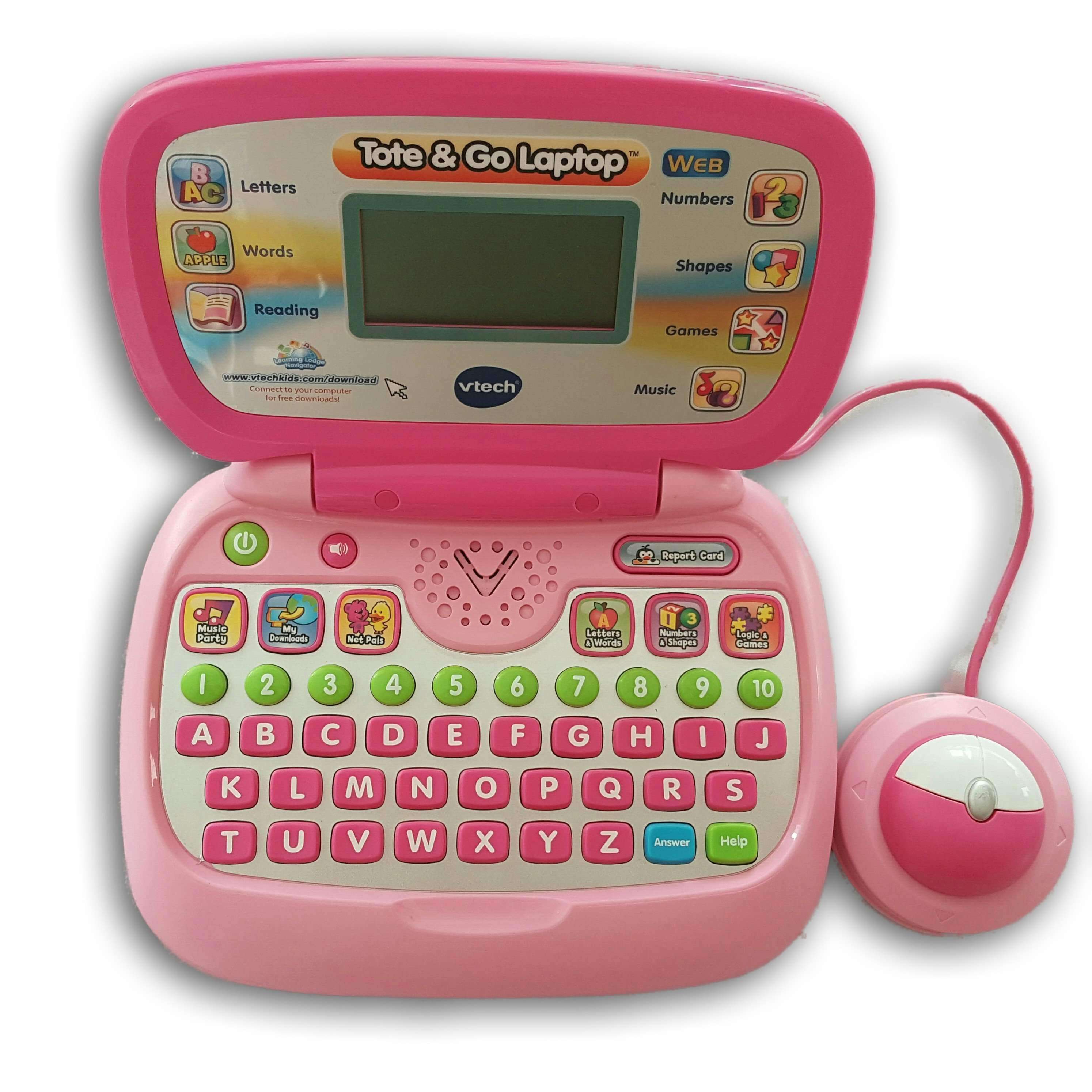 Vtech Tote And Go Laptop Computer Kids Toddler Learning Games Education Pink