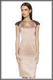 Arlington Embellished Cap-sleeve Satin Dress - Dusty Pink