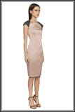 Arlington Embellished Cap-sleeve Satin Dress - Dusty Pink