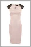 Arlington Embellished Cap-sleeve Satin Dress - Dusty Pink