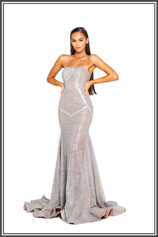 Portia and Scarlett Anaha Gown in Silver