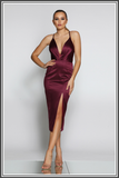 Bella Midi Dress in Berry by Jadore