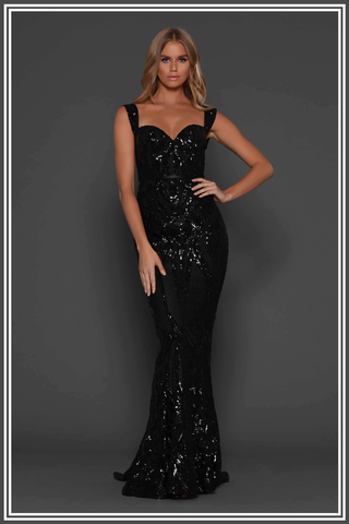 Harris Sequin Gown - Classic Black