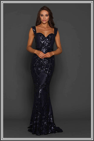 Harris Sequin Gown - Midnight Navy