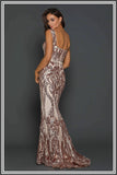 Harris Sequin Gown - Rose Gold