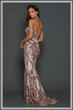 Harris Sequin Gown - Rose Gold