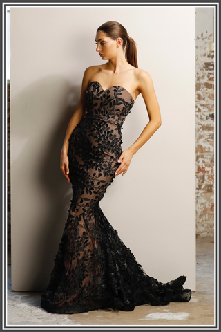 Jadore Keeva Gown in Black / Nude