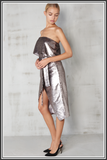 Sequin Bandeau Cropped Dress - Silver