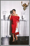 Nadine Merabi Victoria Dress in Red.