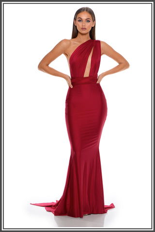 Portia and Scarlett Liliana Gown in Deep Red