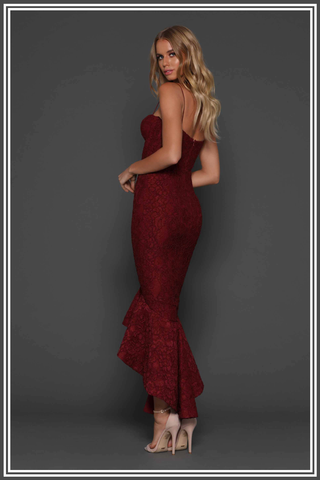 Maxwell Fishtail Dress - Merlot