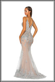 Tania Silver & Nude Prom Dress