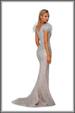 Portia and Scarlett Sabrina Gown - Silver / Nude