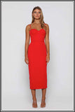 Penny Midi Dress by Elle Zeitoune in Red