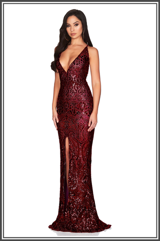 Shanina Plunge Gown - Wine