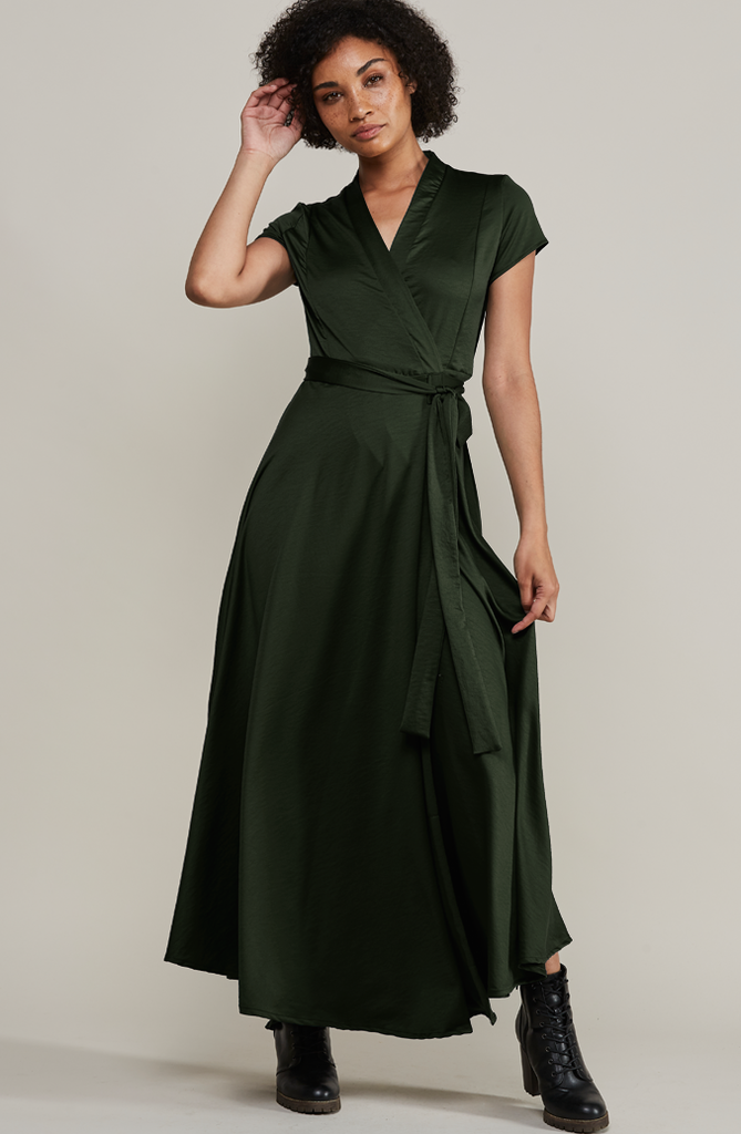 old navy green wrap dress