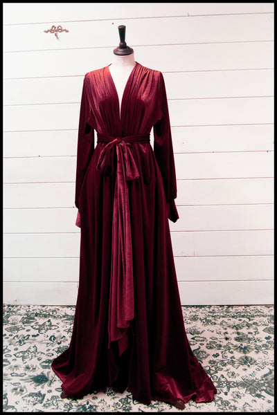 alexandra king for deadly is the female a/w 2021 claret velvet gown