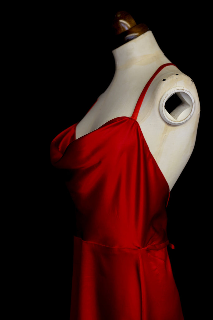 red satin old hollywood gown alexandra king 