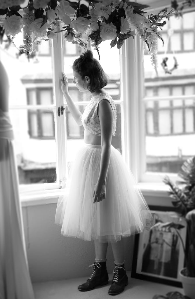 alexandra king tulle ballet skirt with Swarovski crystals for prom dress