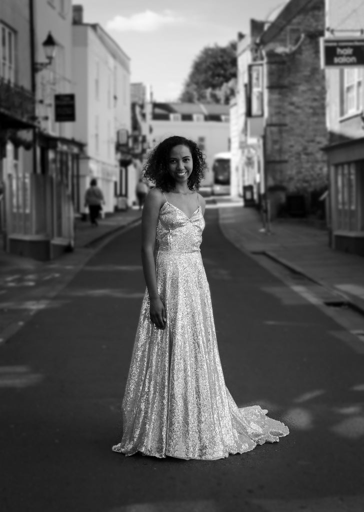 silver sequin wedding dress by alexandra king