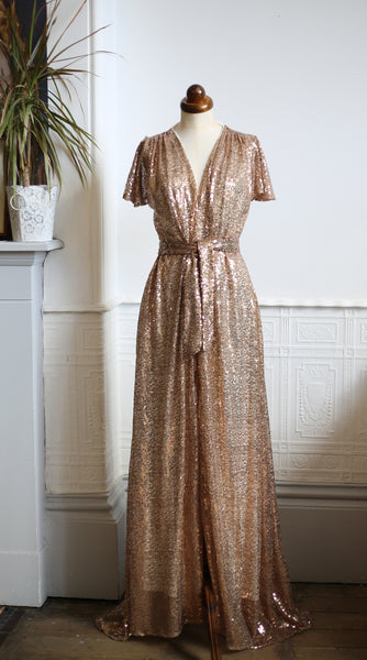 alexandra king gold sequin gown for deadly is the female