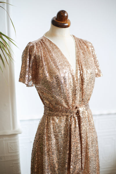 alexandra king gold sequin gown for deadly is the female