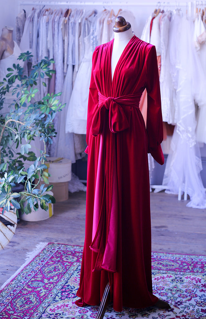 Red Velvet Strapless Dress - Mermaid Maxi Dress - Dress & Gloves - Lulus