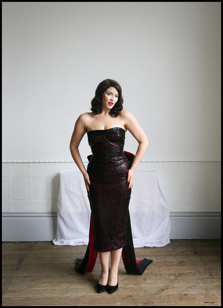 alexandra king black sequin gown cabaret scarlett luxe