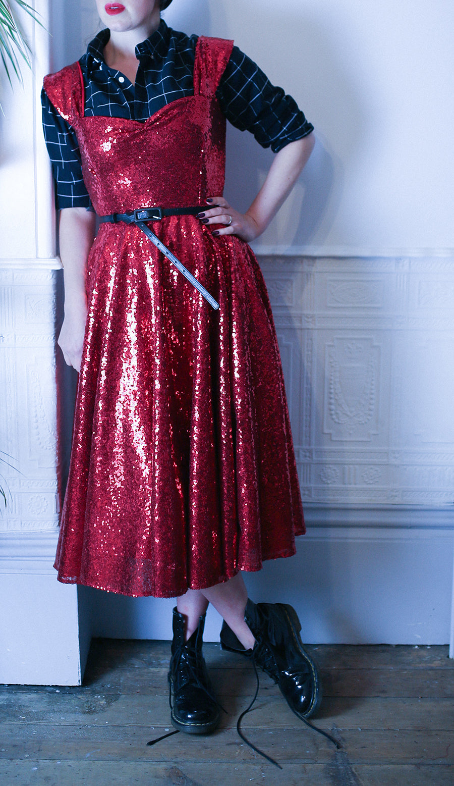 red sequin scarlett dress alexandra king x deadly is the female
