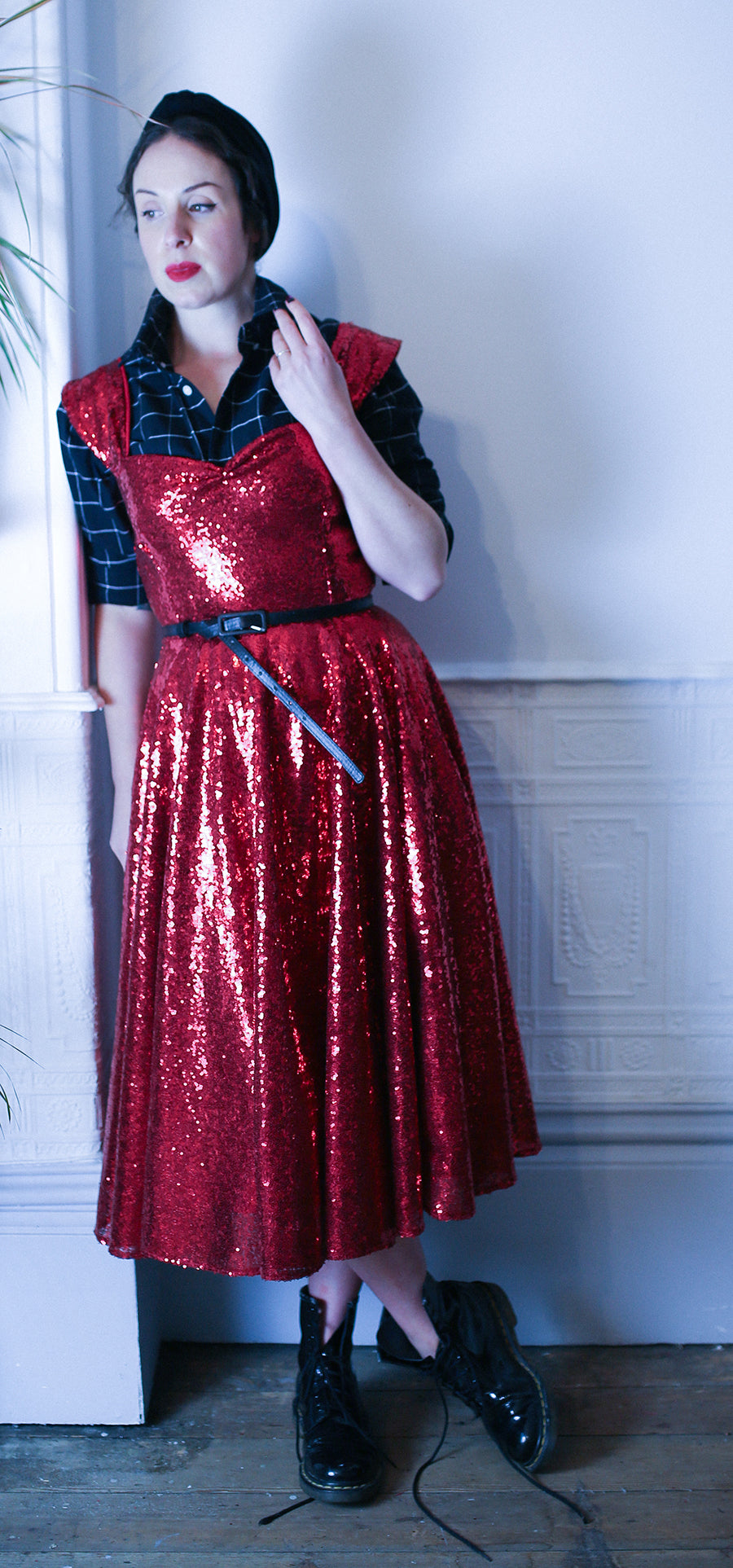 red sequin scarlett dress alexandra king x deadly is the female