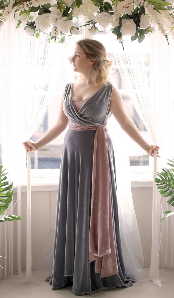 silk velvet bias cut gown by alexandra king