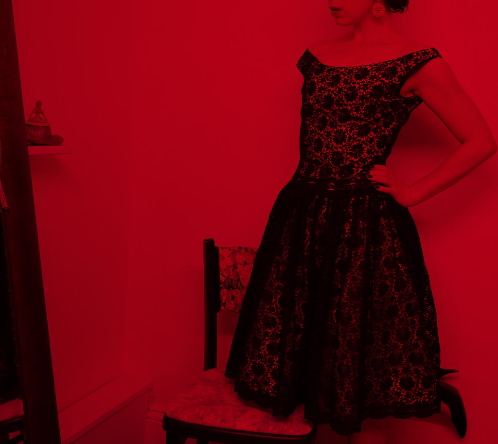 pink lace dress by alexandra king