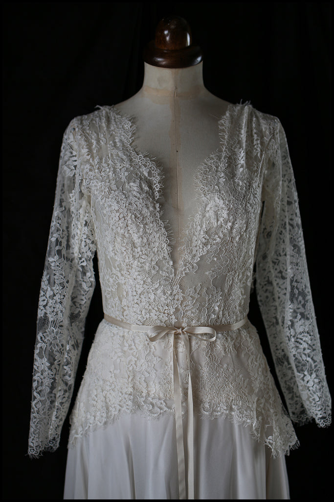 french lace bespoke wedding dress alexandra king