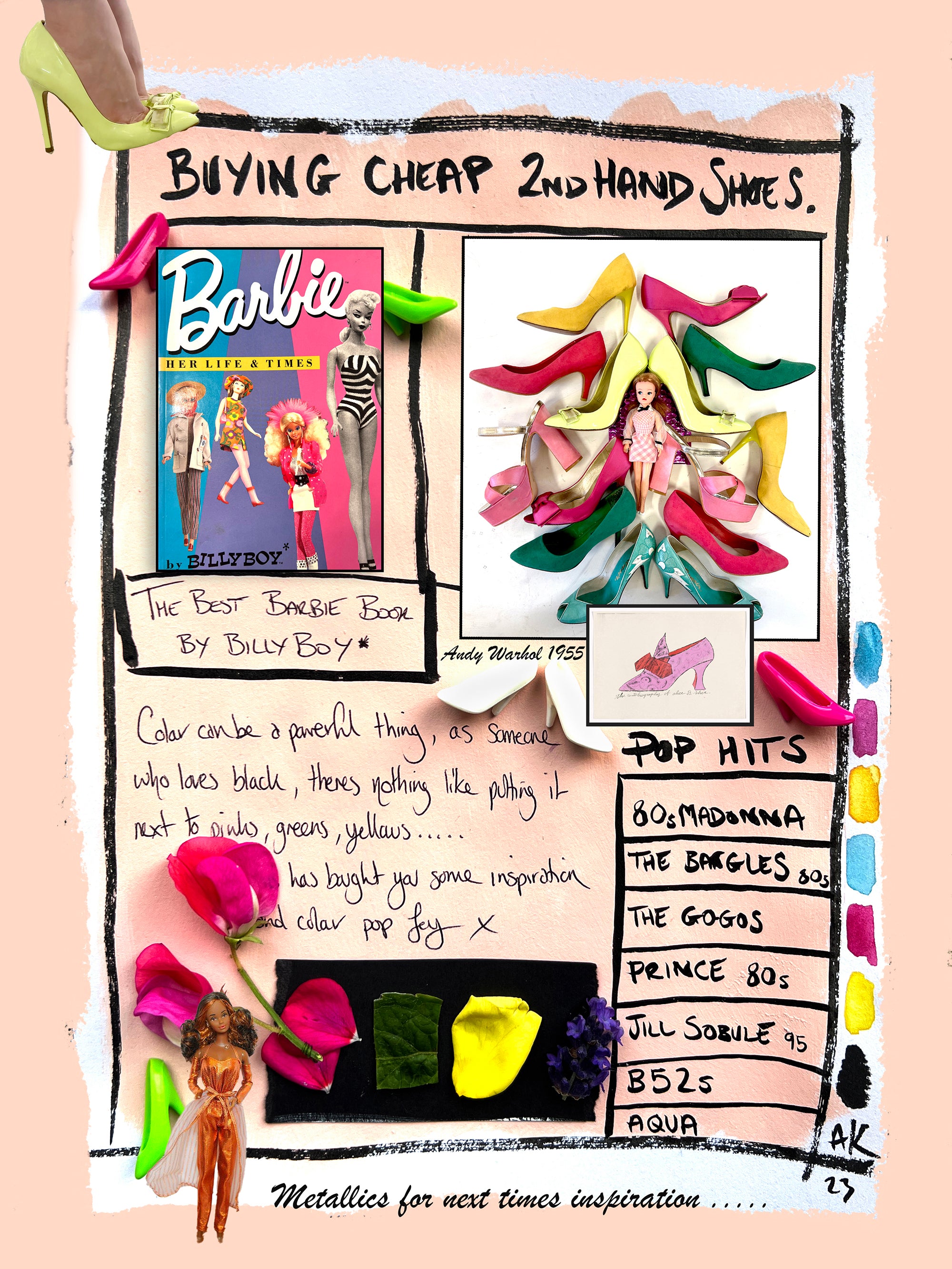 Alexandra King Dear Diary Newsletter Zine July 23 Page 6 shoes