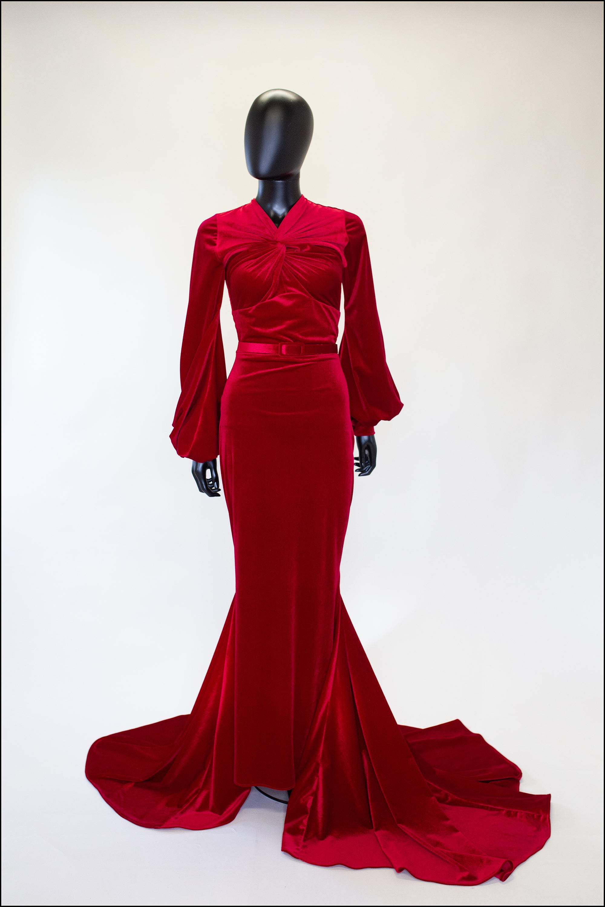 Old Hollywood 1930s style Red velvet gown Myrna Alexandra King