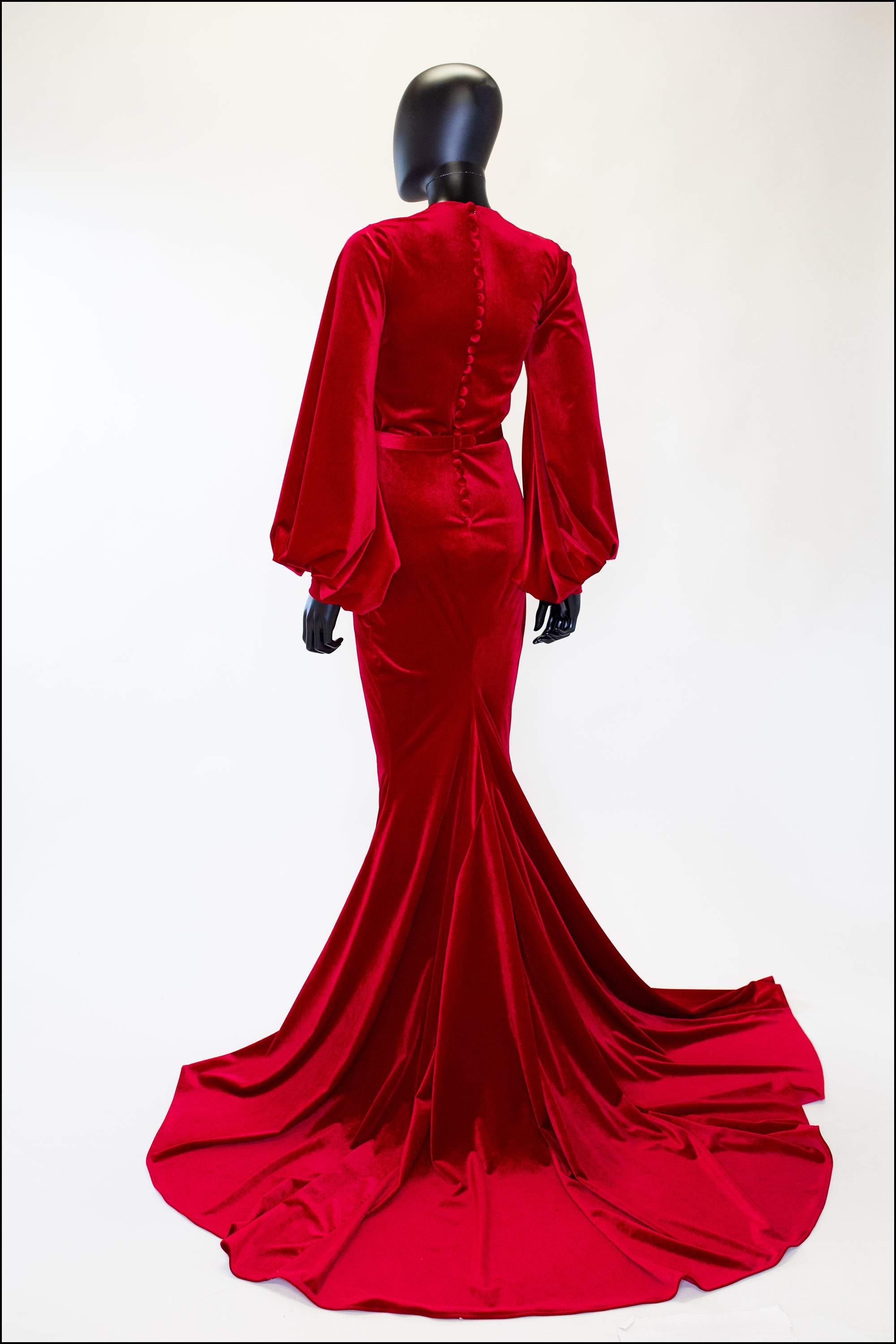 Old Hollywood 1930s style Red velvet gown Myrna Alexandra King