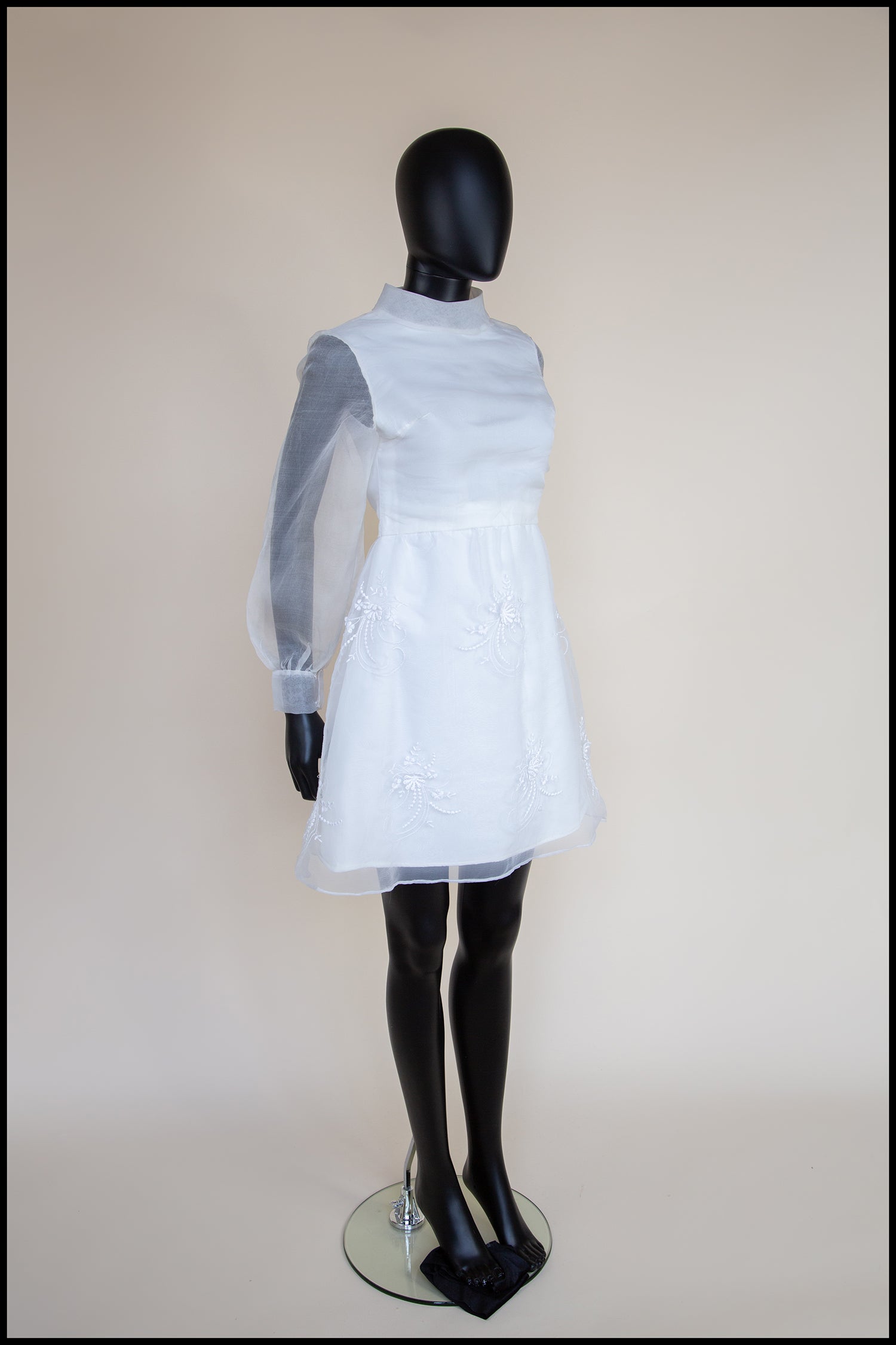 Vintage 1960s White Organza Mini Dress Alexandra King