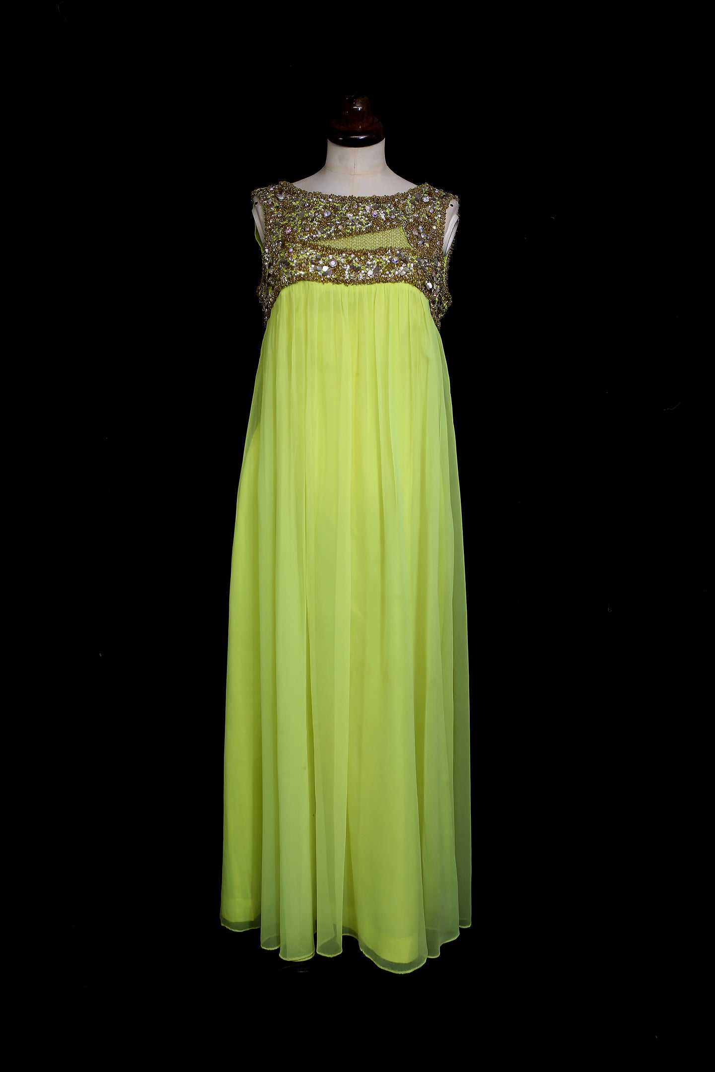 neon yellow gown