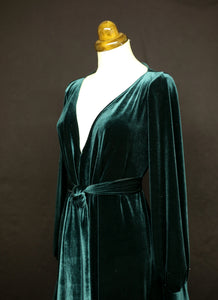 dark green velvet maxi dress