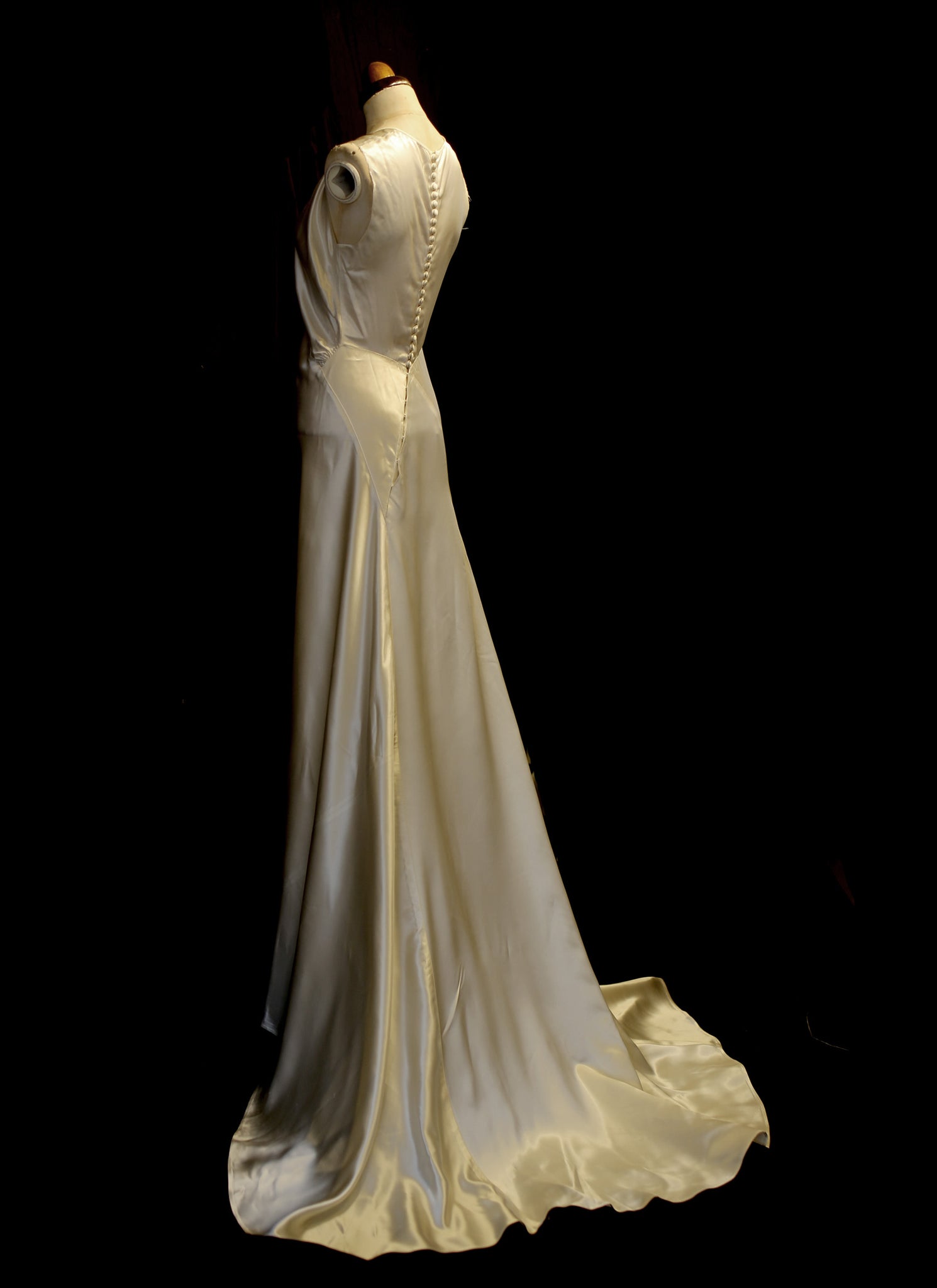 vintage satin wedding gown