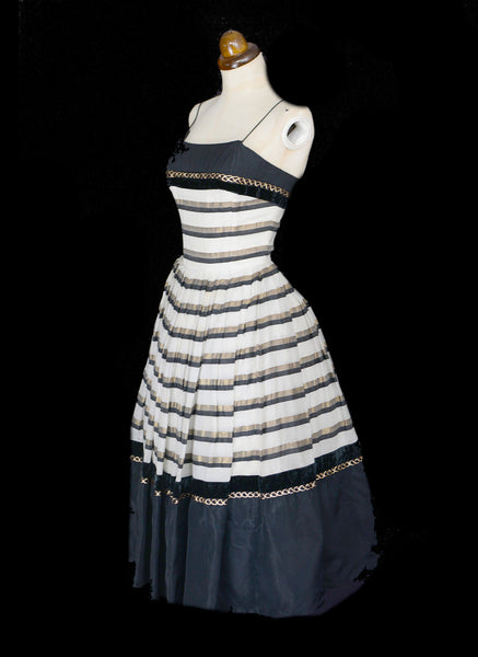 vintage 1950s stripe dress