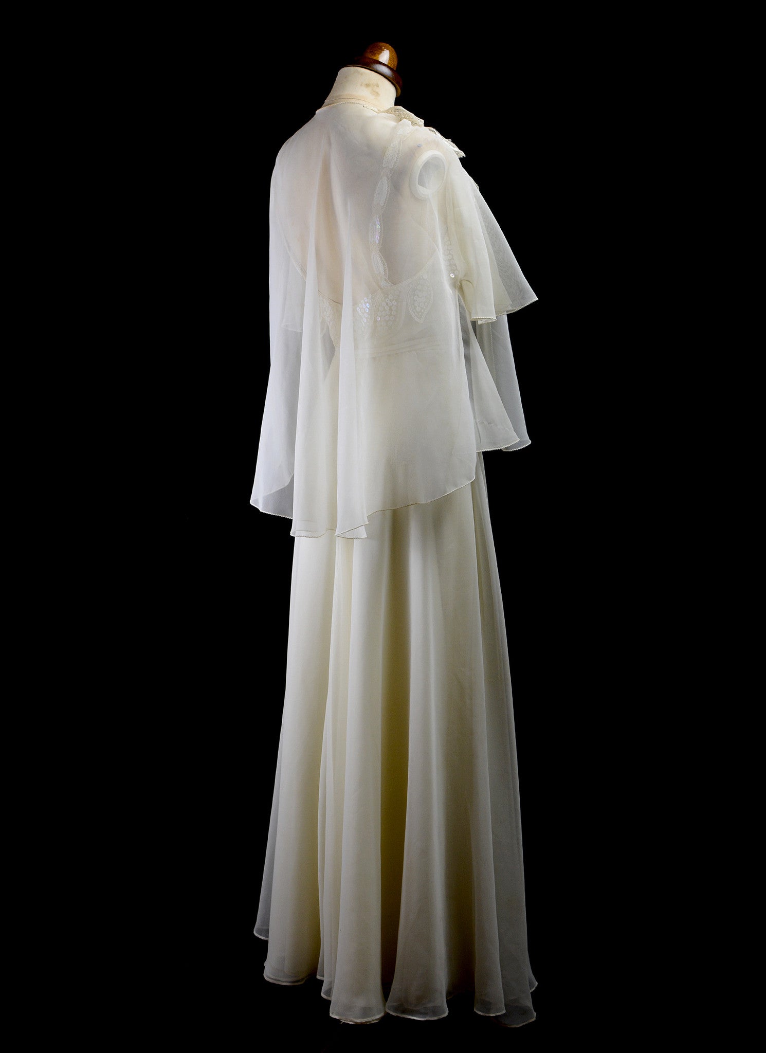 ivory chiffon maxi dress