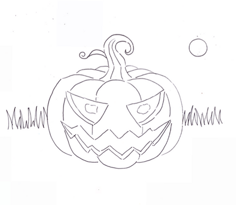 Download jacko lantern sketch for halloween free