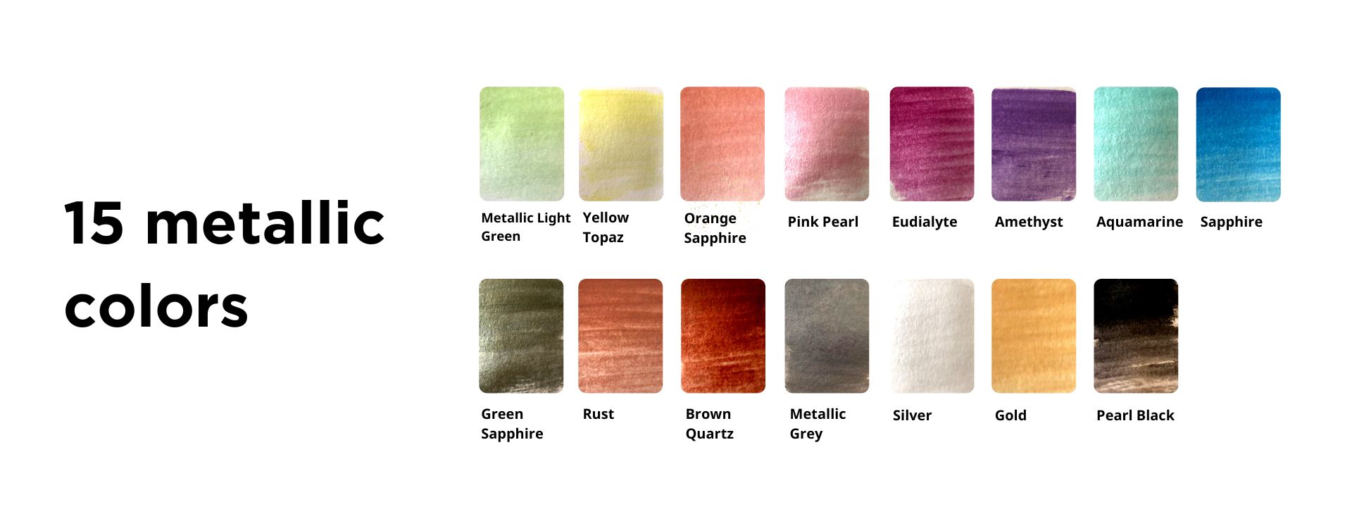 Watercolor Pans - Metallic 15 Colors – Viviva Colors