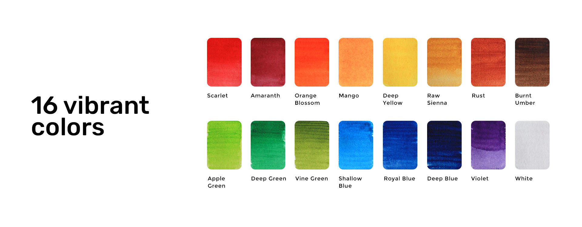 Viviva Watercolor Pans Set of 16 Colors