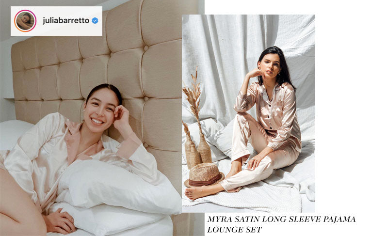 EIKA Swimwear Philippines | Julia Barretto x Myra Satin Long Sleeve Pajama Lounge Set