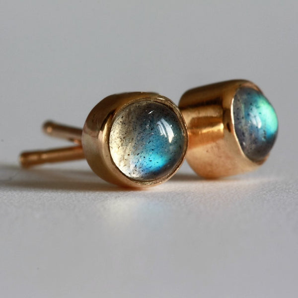 Labradorite sold gold stud Handmade earrings