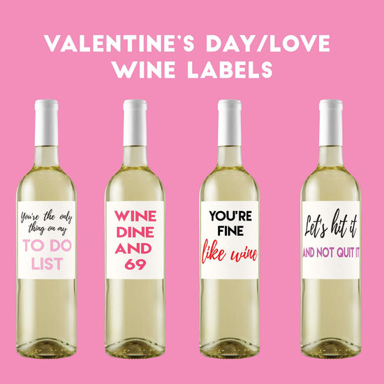 Funny Love Anniversary Valentine Wine Labels-Love Cards-Crimson and Clover Studio
