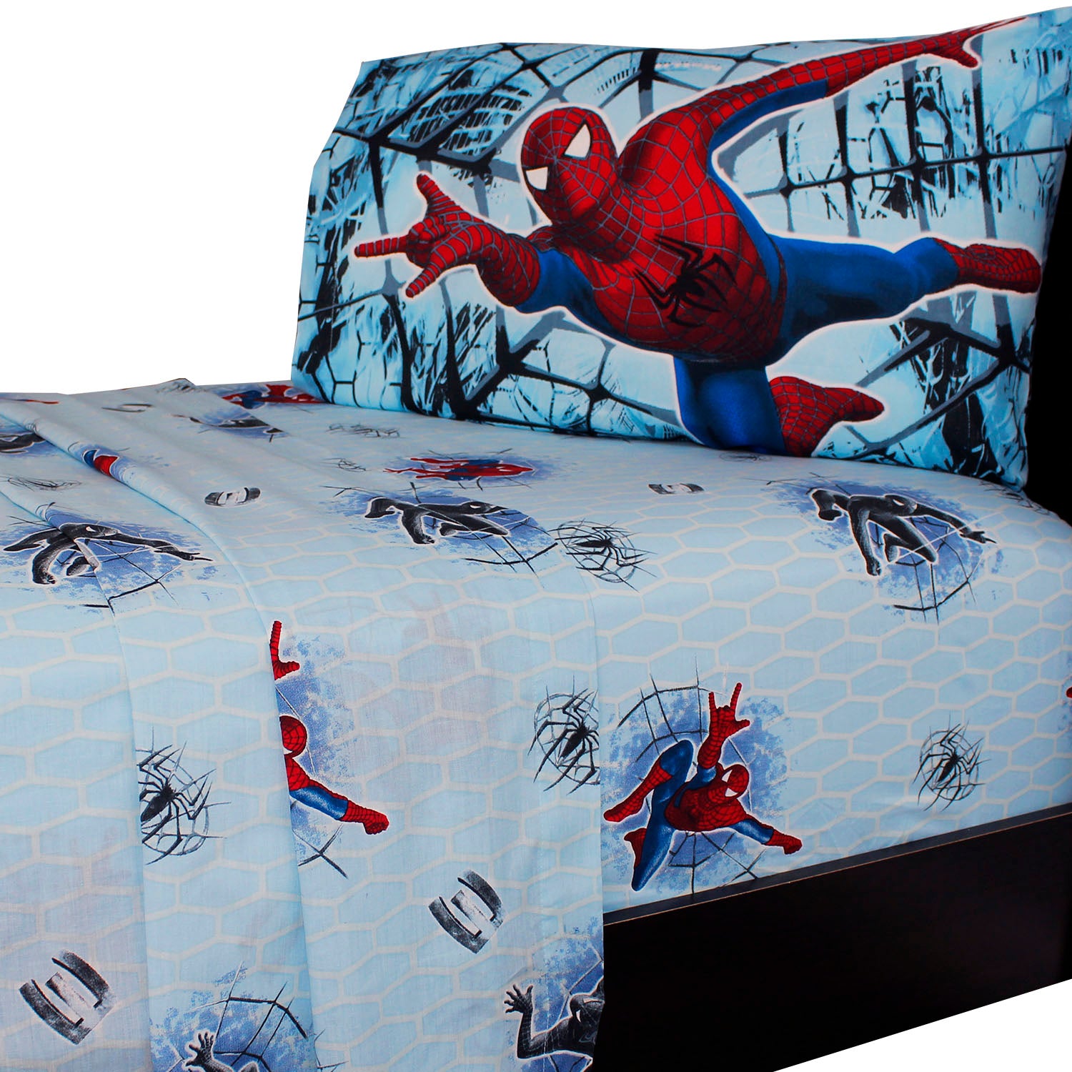 4pc Marvel Spiderman Full Sheet Set Venom Double Trouble Bed